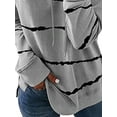 thumbnail image 4 of Gvmfive Women Long Sleeve Stripe Hoodies Pullover Loose Tops, 4 of 4