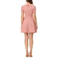 thumbnail image 3 of Allegra K Women's Retro Peter Pan Collar A-Line Mesh Sleeve Short Dress, 3 of 5