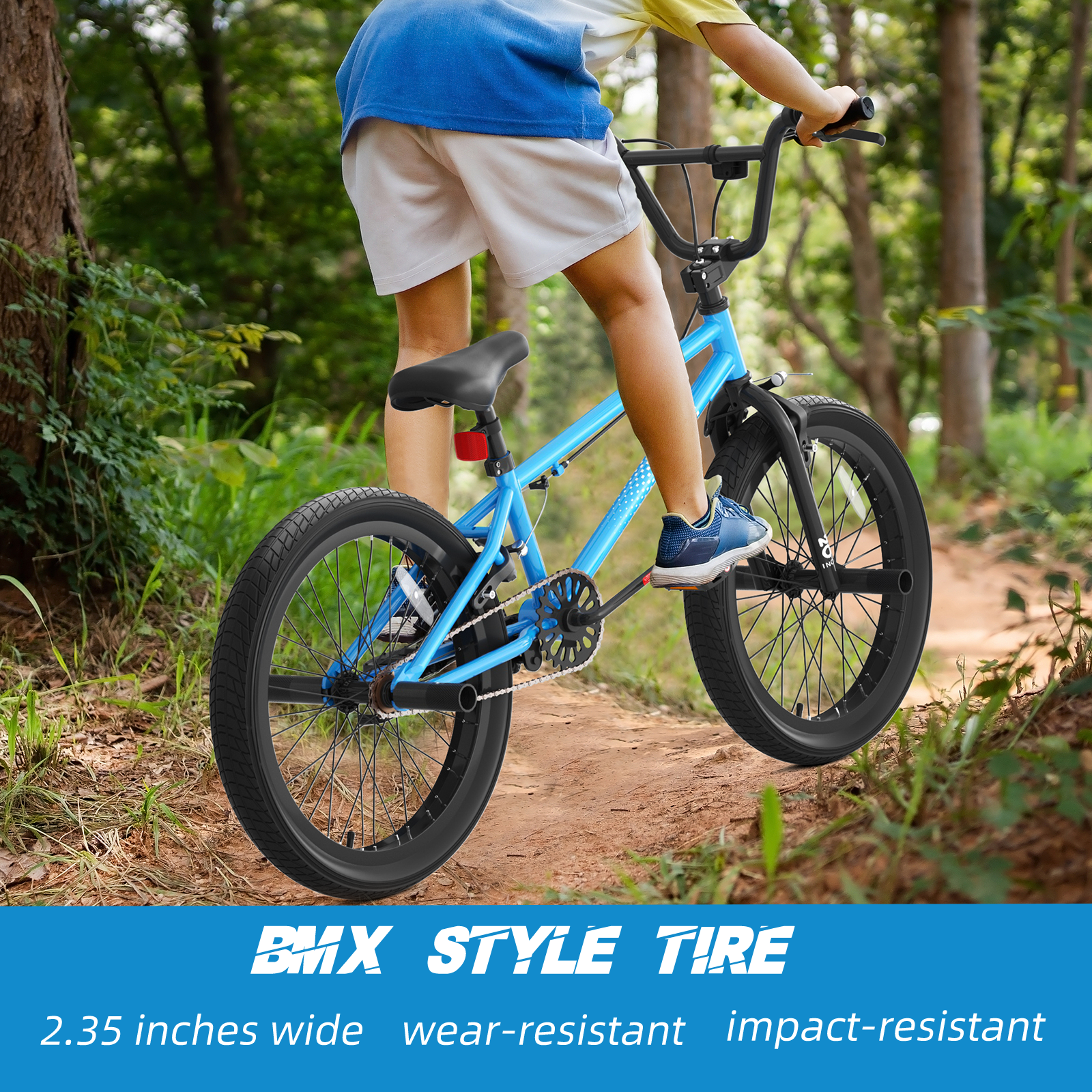 XJD, BMX Bike Freestyle Cycling Trick Bicycle, 20 inch, Blue