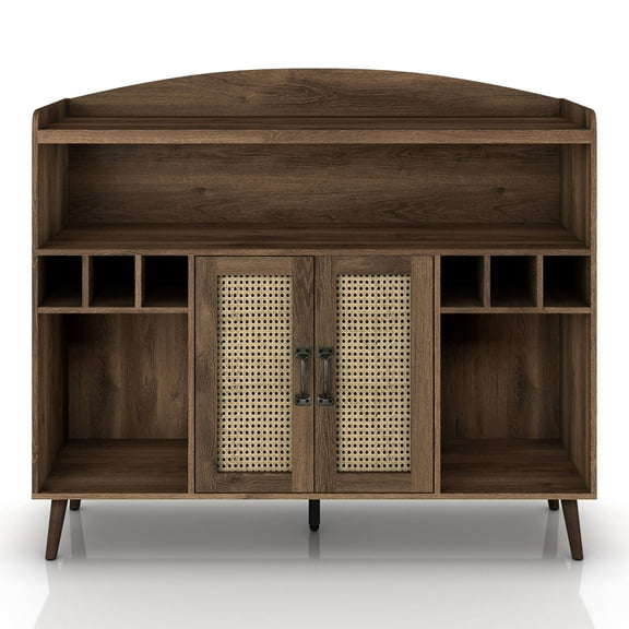 Furniture of America Lockham Wood Multi-Storage Buffet in Distressed Walnut