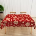 thumbnail image 5 of Duangreer Retro Christmas Rectangle Tablecloth, Golden-white Snowflake Print Table Cover with Waterproof Wrinkle Resistant for Party Decorations, 60 x 84 Inch, 5 of 6