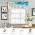 thumbnail image 5 of Kitchen Valances for Window, Blue Oceans Waves Light Filtering Rod Pocket Valance Curtain, Summer Brown Sandy Beaches Short Curtains Window Topper for Bedroom Bathroom Living Room 54x18in, 5 of 9