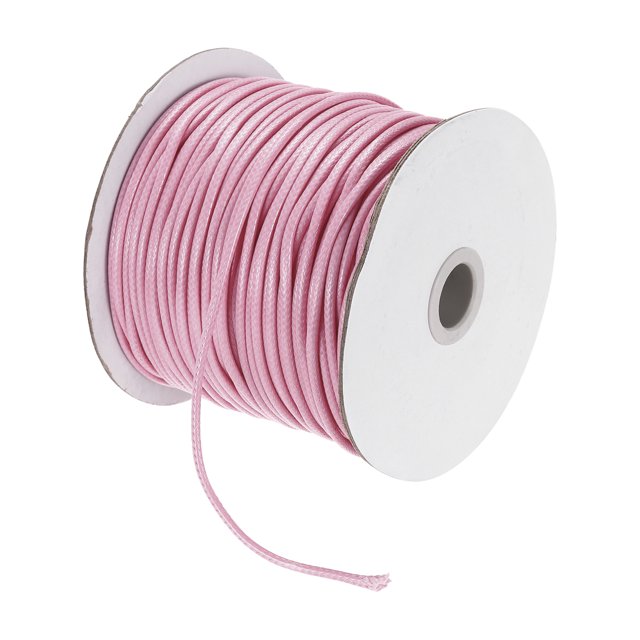 Light Pink 2.5mm Waxed Cord 87 Yard Wax Bead Thread String for Jewelry Making
