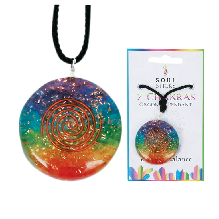 Orgonite 7 Chakras Pendant EMF Protection Gift Healing Necklace for Women Men Orgonite Jewelry for Energy Balancing Restore Balance