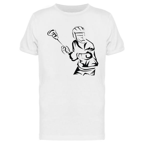 Lacrosse Player Sketch T-Shirt Men -Image by Shutterstock, Male Medium