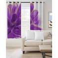 thumbnail image 2 of Purple Gold Blackout Curtains 54 Inches Long for Bedroom, Abstract Flower Ombre Aesthetics Paint Thermal Insulated Room Darkening Black Out Window Curtain Panels Grommet Drapes for Living Room, 2 of 8