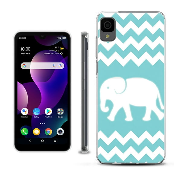 Slim-Fit Gel TPU Phone Case for TCL 30Z / 30 Z / 30 LE, by OneToughShield ® - Chevron/Elephant