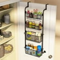 thumbnail image 4 of Sensch 4-Tier Over the Door Pantry Rack Baskets Organizer, Black, 4 of 6