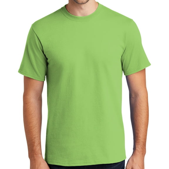 Mens Heavyweight Rugged 100% Cotton Tee Shirt, Medium Lime Green