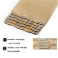 thumbnail image 5 of SEGO Clip in Human Hair Extensions Full Head 100% Real Remy Hair Extensions Silky Straight Blonde Hair, 5 of 6