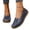 Dark Blue, variant on Women's Casual Loafers Slip On Bow Wedge Driving Loafers Comfortable Leather Outdoor Walking Flat Shoes Flat Boat Shoes Khaki