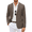 Brown, variant on Men's Linen Blazer Casual Lightweight Two Button Sport Coats Formal Business Suit Jacket Unlined Blazer