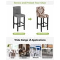 thumbnail image 3 of Brown Boho Bar Stool Covers Set of 2, Vintage Classic Bohemia Flower Textured Stretch Washable Bar Chair Covers with Backs, Removable Pub Counter Height Chair Cover for Kitchen Dining Room Cafe, 3 of 7