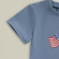 thumbnail image 6 of HCNTES Toddler Baby Boy Outfit Flag T Shirt Top Shorts 2Pcs Set Kids Boys Summer Patriotic Clothes boys 18 month summer clothes(12-18 Months,Blue), 6 of 7