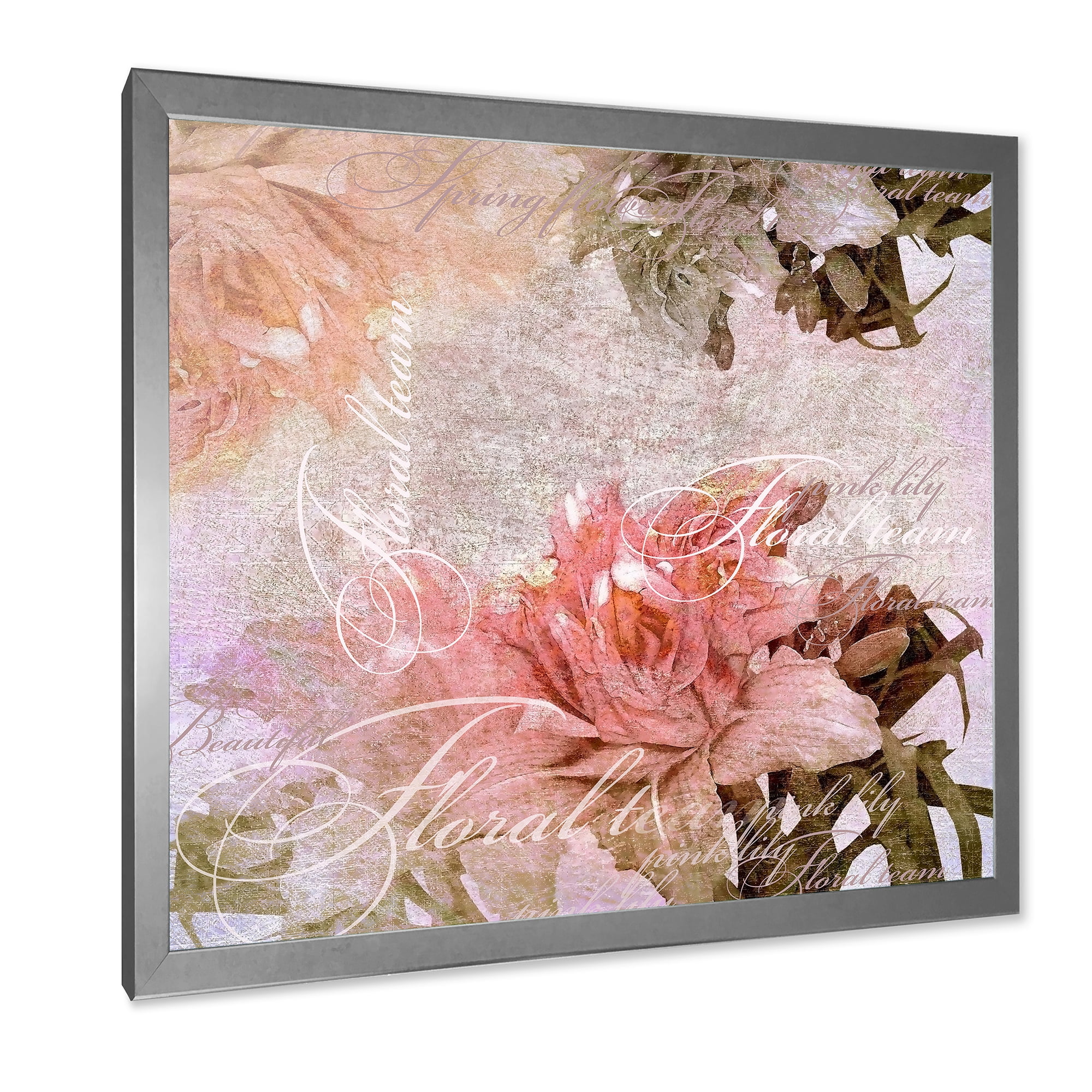Designart 'Flowers Vintage In Pastel Colours' Traditional Framed Art Print