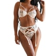 thumbnail image 2 of Conjunto de ropa interior de sujetador Lencería sexy para mujer Diseño de encaje Sujetador push-up erótico Kit de bragas de tanga de malla, L Inevent XX000123-03, 2 of 7
