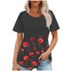 thumbnail image 1 of Tops Cortos para las Mujeres Cuello Redondo Suelto Impreso de Manga Corta, Tops Sueltos para las Mujeres, 1 of 5
