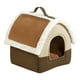 thumbnail image 4 of Casa Portátil para Perros Y Gatos, Nido Antideslizante para Mascotas, Suministros para Mascotas con Asa, Cama para Perros Y Gatos de Interior, Cueva C Techo de Brown L, 4 of 9