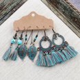 thumbnail image 6 of Jiaroswwei 3 Pair Earrings Retro Style Tassel Design Alloy Women Fashion Dangle Earrings for Gifts, 6 of 8
