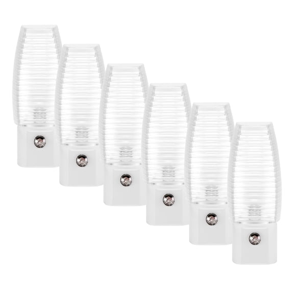 Maxxima LED Plug in Night Light - Features Auto Dusk to Dawn Sensor, 5000K Daylight, 5 Lumens, Ideal for Bedrooms, Bathrooms, and Hallways - 6 Pack