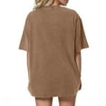 thumbnail image 3 of vigerkar Oversized Vintage t Shirts for Women Short Sleeve Cotton Casual Baggy Tees Trendy Crew Neck Loose Tops 2025 Khaki, L, 3 of 6