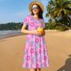 thumbnail image 4 of Balery Donuts Vestidos sueltos de manga corta para mujer, vestidos de verano 2025, vestidos casuales de corte A con vuelo., 4 of 6