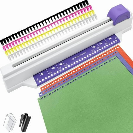 Hand Push Binder, 30 Hole Binder Machine, Coil Binder, Home Desktop Binder Puncher for A4 A5 A6 A7 B5-B7 Scrapbook