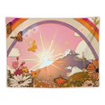 thumbnail image 5 of Chilfamy  Vintage 70s Groovy Tapestry, Flowers Clouds Sun and Rainbow Tapestry Wall Hanging, Orange Hippie Psychedelic Tapestry for Bedroom Living Room Dorm Decor 40x60inch, 5 of 6