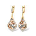 thumbnail image 4 of Santuzza Dragonfly Earrings Enamel Flower Cubic Zirconia 14K Gold Plated Sterling Silver Drop Earrings for Women, 4 of 6