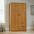 thumbnail image 2 of Bedroom Wardrobe Cabinet Storage Closet Organizer in Medium Oak Finish, 2 of 3