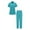 Sky Blue, variant on Women's Comfy Solid Color Scrub Sets Pockets Stretch Stand Collar Top & Straight Pants set Medical Uniform Women Scrub Set Soft Quarter Zip Pullover Top and Elastic Waist Pants with Pockets