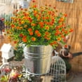 thumbnail image 4 of 6 Bundles Artificial Flowers UV Resistant Realistic Faux Plants Fake Flowers for Outdoor Porch Planters, Spring Summer Home Living Room Office Garden Decorations (Multi-color-Eucalyptus), 4 of 8
