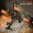 thumbnail image 3 of Weight Bench Bench Press Set – Foldable Adjustable Workout Bench with Leg Extension, Preacher Curl Pad & Barbell Rack, 900LBS Capacity for Home Gym Strength Training, 3 of 7