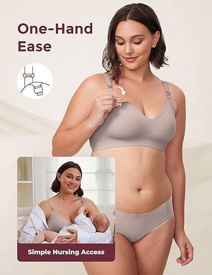 Momcozy Nursing Bras for Breastfeeding, Seamless Ultra Comfort Maternity Bra, Natural Shape, Pregnancy Sleep Bralette