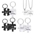 thumbnail image 4 of Kkkded Couple Keychain 2-Pcs Couple Keychain & Necklace, Together Better Puzzle. DIY Key Ring & Pendant., 4 of 7