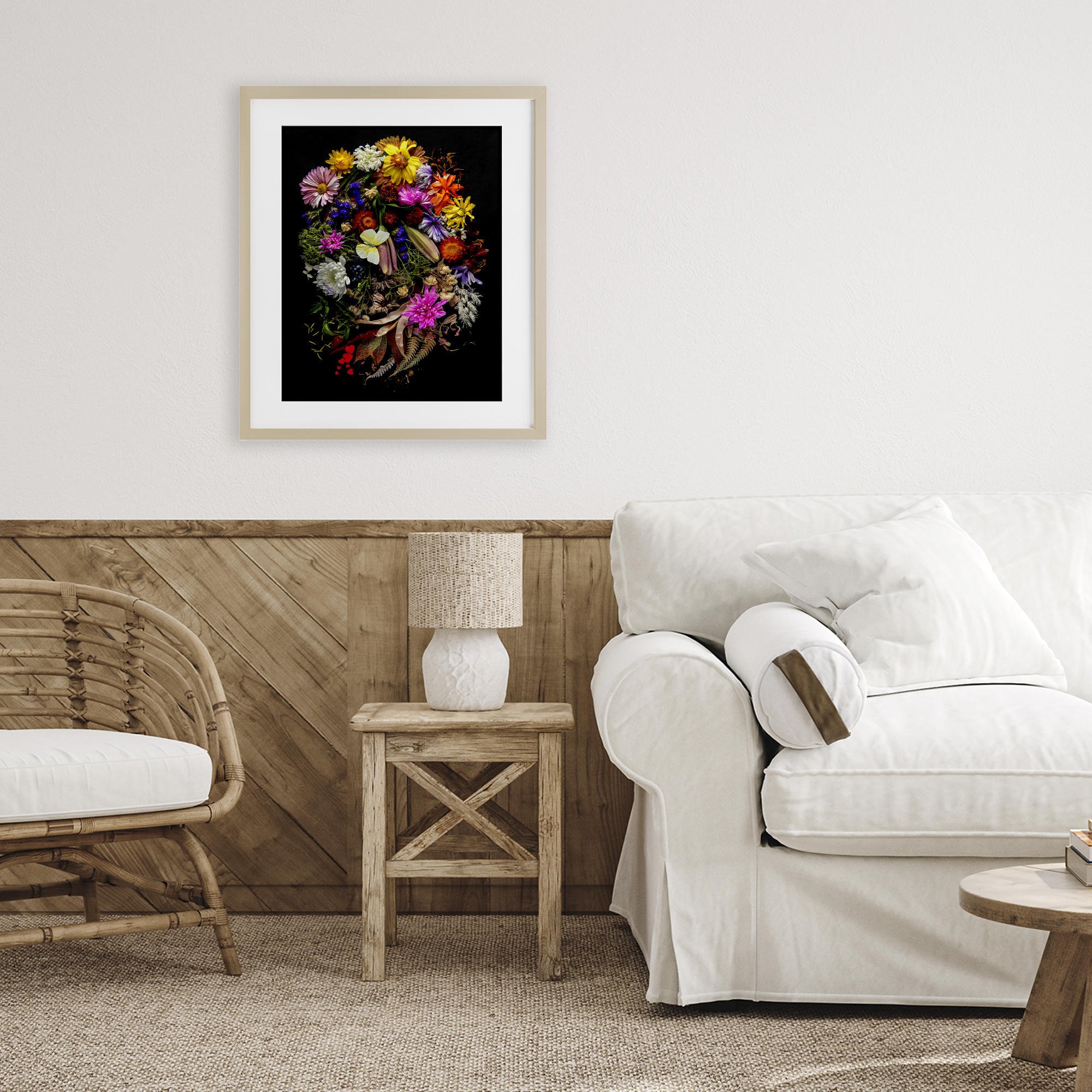 Stupell Industries November Flower Arrangement Birch Framed Print Under Glass, design by Carl Kravats