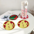 thumbnail image 5 of Posavasos de diseño de copo de nieve de Navidad, posavasos de fieltro para vino, té, café, decoración para fiestas de Navidad y vacaciones, 5 of 5