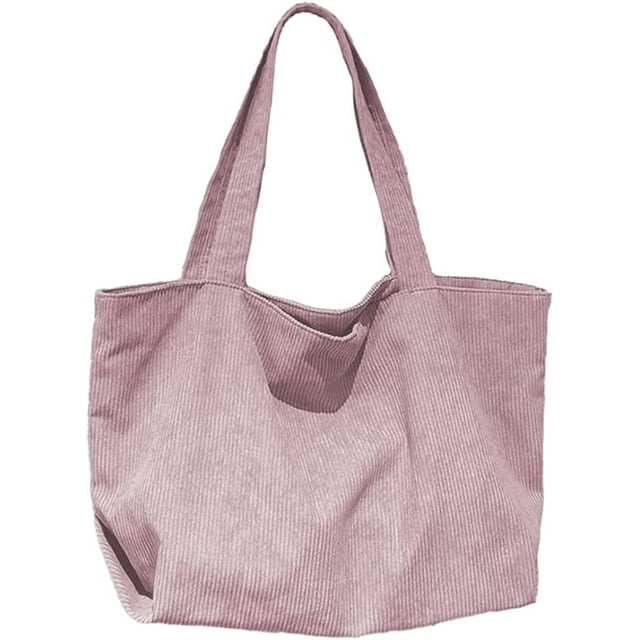 LHSHID Women Retro Corduroy Large Tote Bag Corduroy Trendy Shoulder Bag Casual Lightweight Handbag