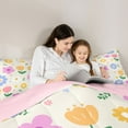 thumbnail image 4 of Feelyou Kawaii Blossoms Flower Bedding Comforter Set 7pcs, Dramy Princess Style Queen Bedding Sets, Teens Kids Girls Women Reversible Queen Sheet Sets, Ultra Soft Bedroom Decor, 4 of 8