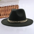 thumbnail image 3 of SPRING PARK Autumn Winter Men Women Ethnic Felt Fedora Hat Wide Brim Hats with Chain Belt Buckle, 3 of 3