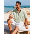 thumbnail image 4 of COOFANDY Men's Henley Shirt Short Sleeve Casual Shirt Hippie Beach T Shirts, 4 of 6