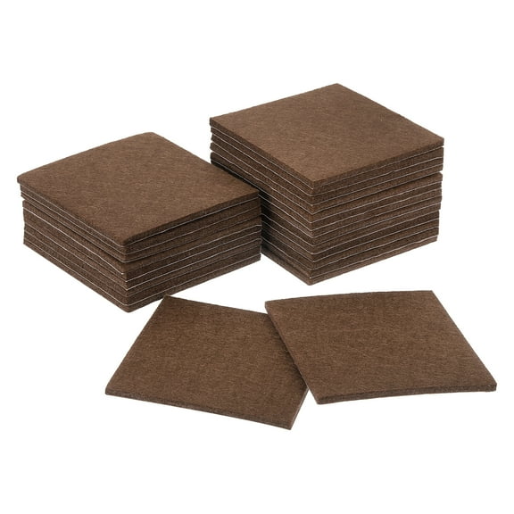 Furniture Pads, 36Pcs 4" - Square Self Adhesive Felt Furniture Pads, Floor Protectors for Furniture Feet Chairs Legs Hardwood Floors (Brown)