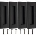thumbnail image 1 of Malimali Recessed Finger Flush Pulls - 6 Inch Matte Black Stainless Steel Rectangular Door Pull Hardware (4 Pack) for Pocket, Closet Sliding and Barn Door, 1 of 6