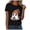 Black, variant on Gunia Halloween T Shirt Women Cotton Ghost Graphic Print Short Sleeve Crew Neck Casual Holiday Tops Tee Shirts Army Green S-2Xl