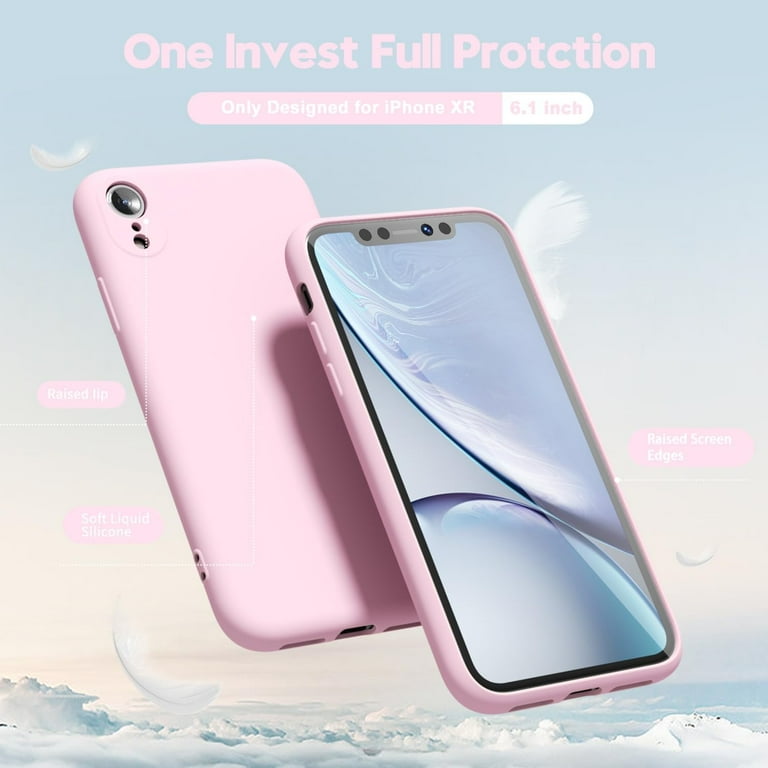 for iPhone XR Phone Case Liquid Silicone, Thin Slim Soft Rubber