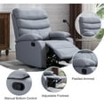 thumbnail image 6 of GNMLP Single Swivel Rocker Recliner Chairs,Manual Soft Armchair for Living Room,Bedroom with Phone Holder -Light Gray, 6 of 7
