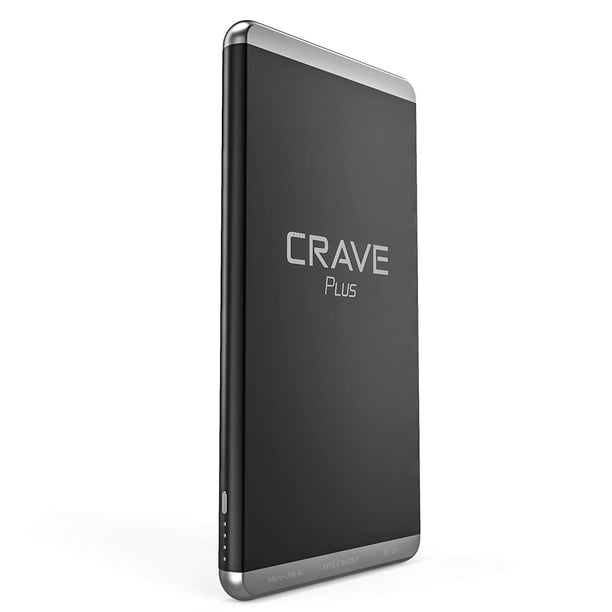 Slim Power Bank, Crave Plus Aluminum Portable Charger with 10000 mAh [Quick Charge QC 3.0 USB + Type C] External Battery Pack for iPhone, iPad, Samsung and More.