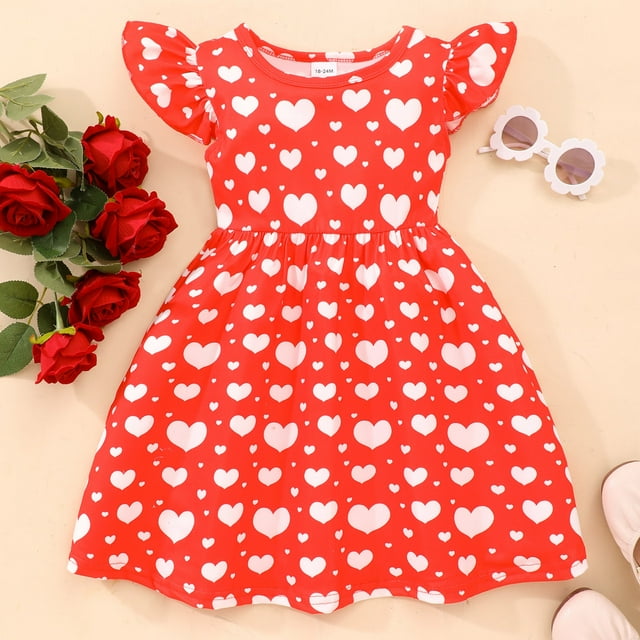 Robe Décontractée Fille Robe Ligne A Robes d'Été pour Filles Enfants 2-3 Ans