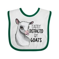 Inktastic Easily Distracted by Goats Cute Goat Boys or Girls Baby Bib