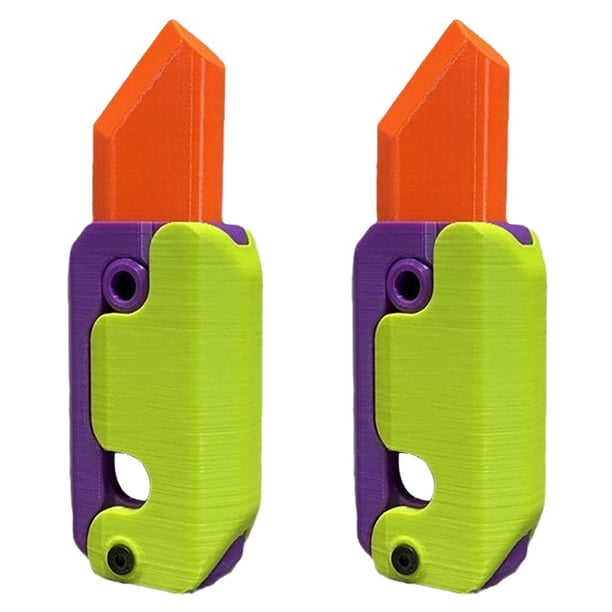 JShteea Juguete Zanahoria 2 Piezas Juguete Relajante Con Impresión 3D para Adolescentes Adultos (naranja Morado Y Verde)